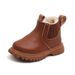Winter New Children's British Style Simple Cotton Boots Boys Plus Velvet Warm Martin Boots Girls Side Zipper Fashion Boots_viptrois.com