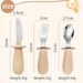 Mother & Kids Silicone Short Handle 316 Stainless Steel Children's Knife, Fork And Spoon 3 Piece Set Infant Eating Spoon Portable Tableware_viptrois.com