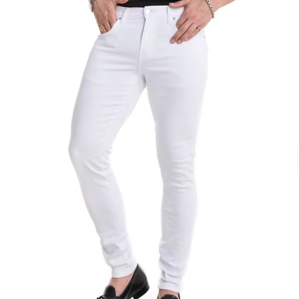 Trendy Men's Distressed Washed Denim Jeans Style Stretch Athletic Casual Trousers Retro Slim Fit Pants_viptrois.com