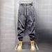 Men's Baggy Cargo Jogger Pants Retro Washed Cotton-Blend Drop Crotch Casual Trousers With Adjustable Drawstring & Tapered Cuffs_viptrois.com