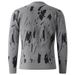 Men's Ink Splash Print Sweater – Casual Round Neck Knit Pullover (Off-White/Grey, Sizes L-3XL)_viptrois.com