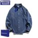 Washed Old Denim Shirt Men's Spring Korean Version Loose High-end Long-sleeved Tooling Shirt_viptrois.com