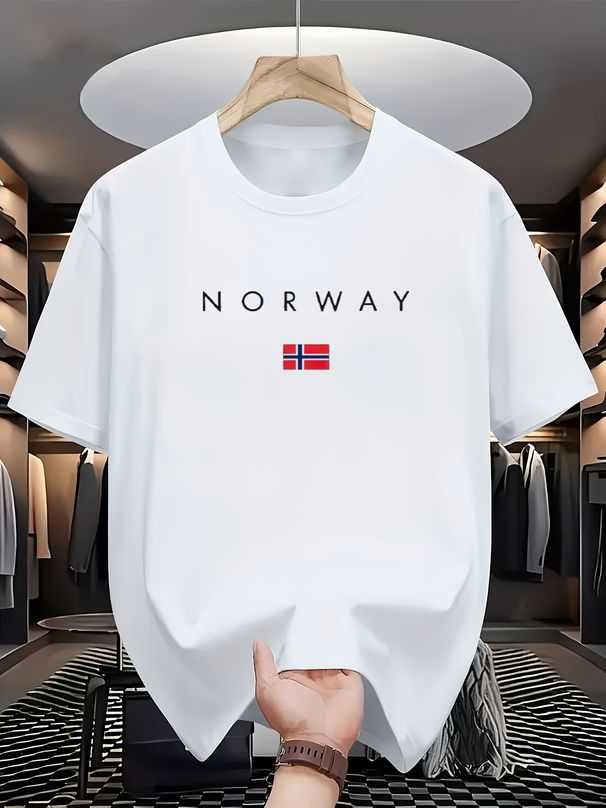 Men's 100% Cotton Stretch Fabric T-Shirt Casual Round Neck Short Sleeve With Print Ideal Gift Comfortable And Breathable For All Seasons Gift For Men_viptrois.com