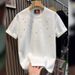 Men's Loose Short-Sleeved T-Shirt Summer Star Pattern Diamond Trendy Brand American Retro Casual High End Polyester Top_viptrois.com