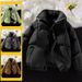 Men’s Quilted Stand Collar Jacket – Trendy Loose Fit | All-Season Lightweight Coat | Black/White/Grey/Green/Brown | Sizes M-8XL_viptrois.com