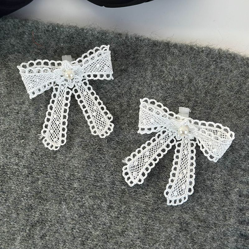 Lace Bow Shoe Buckle Niche Pearl Tassel Shoelace Decoration Beaded Sneaker Flower DIY Accessories Detachable_viptrois.com