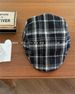 Artistic Woolen Beret Hat For Women, Autumn And Winter Plaid Forward C, Versatile Artist Hat, British Style Duckbill_viptrois.com