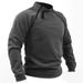 Loom Stand Collar Sweatshirt Spring Autumn Loose Solid Color Outdoor Warm Breathable Tactical Men's Top In Stock Wholesale_viptrois.com