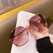 New Frameless Cut 2025 Summer Fashion Korean Version Live Broadcast, Ms. Song's Big Face Slimming Sunglasses, Designer Sunglasses_viptrois.com