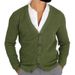 Men's Slim Fit V-Neck Knit Cardigan Long Sleeve Sweater Coat Casual Winter Warm Pullover For Everyday Wear_viptrois.com
