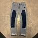 Men's Clothing Men's Denim Cargo Pants, European And American Fashion, Popular On Instagram Style, Stretch Patch Denim Layered Flared Pants 06_viptrois.com