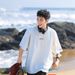 Straight 220g Printed Short For Men's Summer 2025 New White Half Sleeved T-shirt Top_viptrois.com