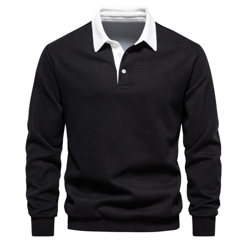 Pure 2024 New Autumn Long Sleeve Polo Collar Trendy European Size Export Men's Sweatshirt High Quality Casual Versatile Men_viptrois.com