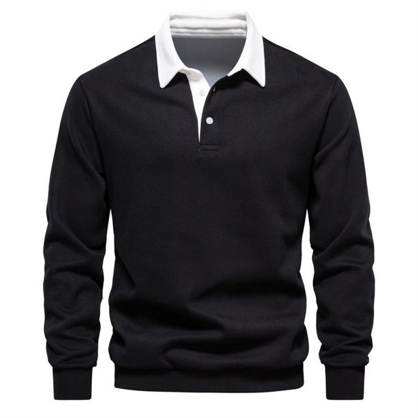 Pure 2024 New Autumn Long Sleeve Polo Collar Trendy European Size Export Men's Sweatshirt High Quality Casual Versatile Men_viptrois.com