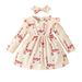 Babies' clothes 0-2 years old baby giraffe print dress flying sleeves long-sleeved casual skirt bow headband_viptrois.com