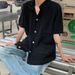 Men's Clothing Summer Small Fragrance Style Short Sleeved T Shirt Men Ins Trendy Brand Knitted Cardigan Men Korean Style Trendy Light Luxury All Match_viptrois.com
