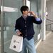 Autumn New Men's Sweater Jacket Casual Loose Polo Shirt Turn-Down Collar Top High-End Button Knitted Cardigan_viptrois.com