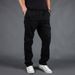 New Men's Casual Pants, Loose Oversized Pure Cotton Straight Leg Workwear Pants, Men's Pants, Trendy Brand Elastic Waist Long Pants_viptrois.com