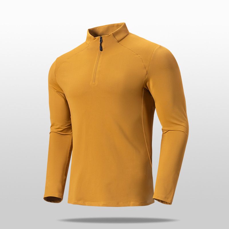 Men's Performance Half-Zip Shirt – Stylish Layering For Business & Outdoor (Black, Navy, Yellow, Mint, EU Sizing M-5XL)_viptrois.com