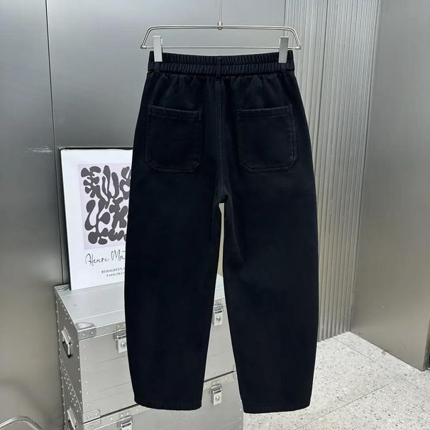 High-Quality Autumn Winter New Fashion Versatile Fleece-Lined Warm Washed Scimitar Loose Jeans Casual Pants For Men_viptrois.com
