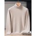 Nordmann 2025 Autumn Winter New 100% Pure Cashmere Men High Collar Thick Sweater Solid Color Versatile Knitted Base Shirt_viptrois.com
