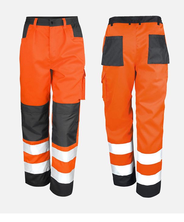 Men's Clothing Reflective Strips Multi Pocket Work Pants Men's Construction Engineering Coal Mine Warning Safety Work Pants_viptrois.com