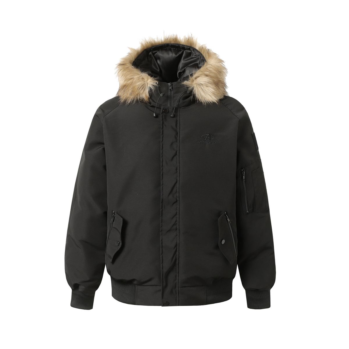 Men's Clothing American Fur Collar Cotton Coat Men And Women Autumn And Winter Thick Warm Couple Coat Parka Ins_viptrois.com