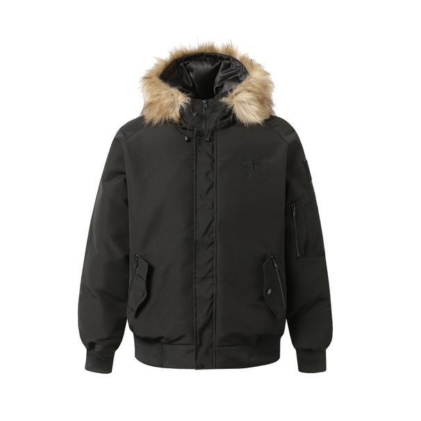 Men's Clothing American Fur Collar Cotton Coat Men And Women Autumn And Winter Thick Warm Couple Coat Parka Ins_viptrois.com