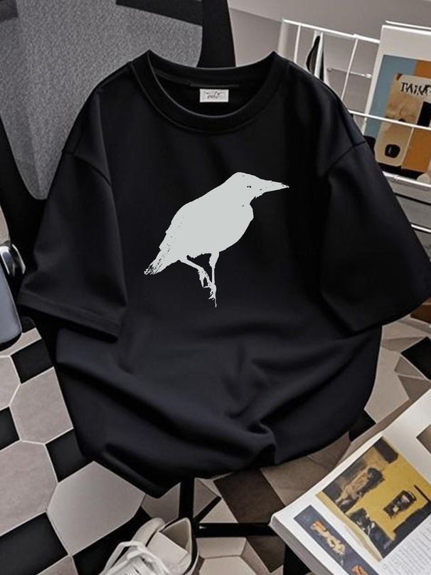 thiefaine Corbeau T Shirt Comfortable Streetwear Breathable Stretched Versatile Casual Homme Fashion Top For Everyday Wear Stylish Summer_viptrois.com