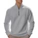 Men's Fleece-Lined Quarter-Zip Pullover Sweatshirt – Warm & Stylish Casual Winter Wear (S-XXXL, Solid Colors)_viptrois.com