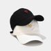 Japanese simple small heart embroidery baseball hat show face small Korean version tide brand peaked cap student couple sun visor_viptrois.com