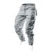 Men's Clothing Spring Autumn Men's Casual Loose Cuff Trousers Multi Pocket Solid Color Workwear For Formal & Casual_viptrois.com