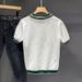 Men's Clothing Knitted V Neck Polo Shirt Color Matching Light Mature Retro Summer Short Sleeved Handsome Casual Men's T Shirt New Tops_viptrois.com