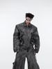 Men's Clothing Niche Retro Distressed Denim Suit Jacket Coat Wasteland Heavy Zipper Large Pocket Overalls Trend_viptrois.com