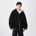 Double Zipper Heavy Cardigan Sweater Men's Trend Brand Loose Casual Hoodie Jacket Boys_viptrois.com