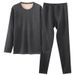 Winter Thickened And Velvet Lamb Wool Thermal Underwear Men's Bottoming Shirt Long Johns Set_viptrois.com