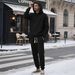 Men's Casual Hooded Sweatshirt & Jogger Set, Loose Fit Pullover With Jacquard Design, Plus Size Athletic Lounge Wear For Spring Autumn_viptrois.com
