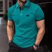 Summer Men's Button Down Collar T-Shirt Short Sleeved Classic Business Polo Shirt With Digital 3D Printing_viptrois.com