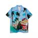 Men's Clothing Fashion Brand Summer Loose Thai Casual Hawaiian Short Sleeved Shirt Men's Couple Vacation Beach Flower Shirt Trend_viptrois.com