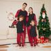 Christmas plaid printed family family pajamas set_viptrois.com