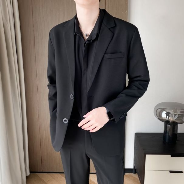 New high-end casual suit men's formal top mature and stable black suit jacket single western-style man_viptrois.com