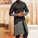 Men's 2-Piece Suit – Elegant Embroidered Black Shirt & Trousers Set (S-XXL) – Versatile Ethnic Style For Business & Casual Wear_viptrois.com