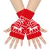 Unisex Christmas gloves Knitted acrylic warm sleeve Snowflake deer festival short gloves wool gloves_viptrois.com