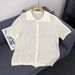 Men's Clothing Hollow Thin Knitted Short Sleeved Shirt Jacket High End Cleanfit Summer Top Sweater Cardigan Outer Wear_viptrois.com