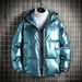 Winter New Reflective Glossy Cotton-padded Clothes Men's Thickened Warm Cotton-padded Clothes Hooded Cotton-padded Clothes Trendy Men_viptrois.com