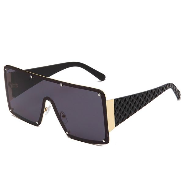 Two Circles New Lens One Piece Large Frame Sunglasses Personality Legs Cross Border Trend Sunglasses_viptrois.com