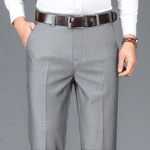 Men's Casual Quick Drying Thin Dress Pants Summer Loose Straight Leg Sports Business Formal Work Youth_viptrois.com
