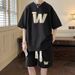 Men's Clothing Short Sleeved T Shirt Shorts Two Piece Suit Summer Collocation Handsome Youth Suit Men_viptrois.com