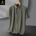 Run'enboro Ice Silk Brocade Ammonia Traceless Non Ironing Vertical Striped Light Business Middle Aged Men's Shirt Cd4_viptrois.com