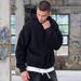 Men's Clothing Men's Oversized Fleece Hoodie With Drop Shoulder - Heavyweight Cotton Blend Pullover Sweatshirt For Streetwear Fashion_viptrois.com